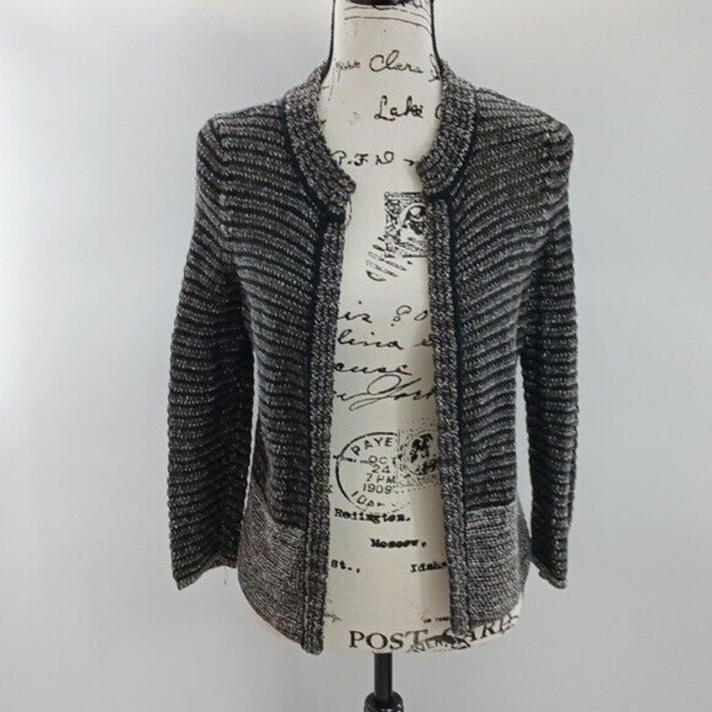 Loft - Marled Sweater Blazer Jacket (Swacket) - XS (Brown, Black, Gray)